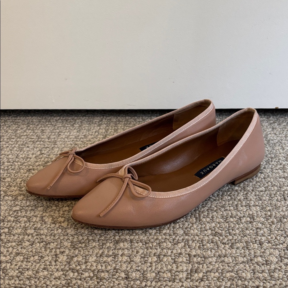 Margaux The Pointe Flats in Rose Nappa